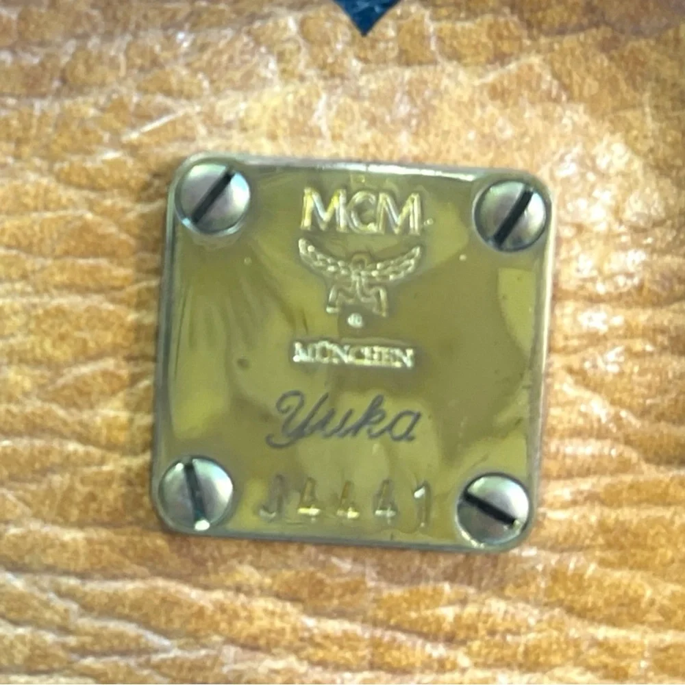 MCM Cognac Leather Satchel‎ with Monogram